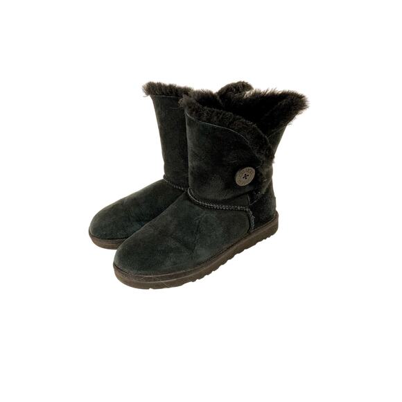 Women's Bailey Button Ugg Boot Black 7 - Picture 2 of 4